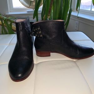 Kate Spade New York “Prospect Bow” Black Ankle Booties